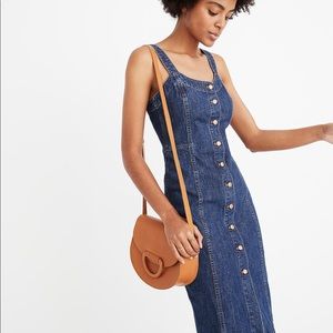 Madewell Denim Button-Front Midi Tank Dress